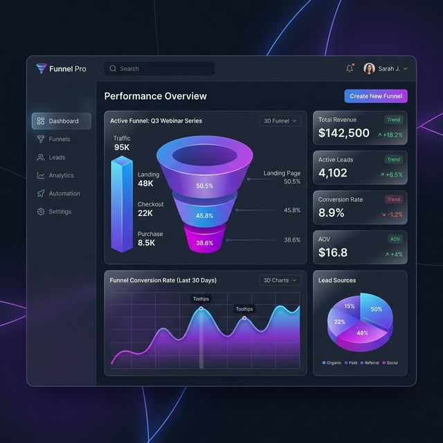 Funnel Pro Dashboard Mockup